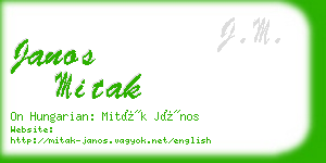 janos mitak business card